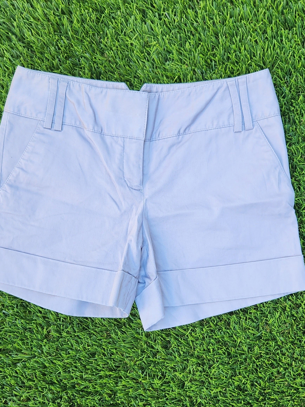 Women's Light Grey Stretch Waist Shorts